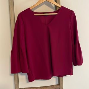 Ann Taylor Magenta Bell Sleeve Too